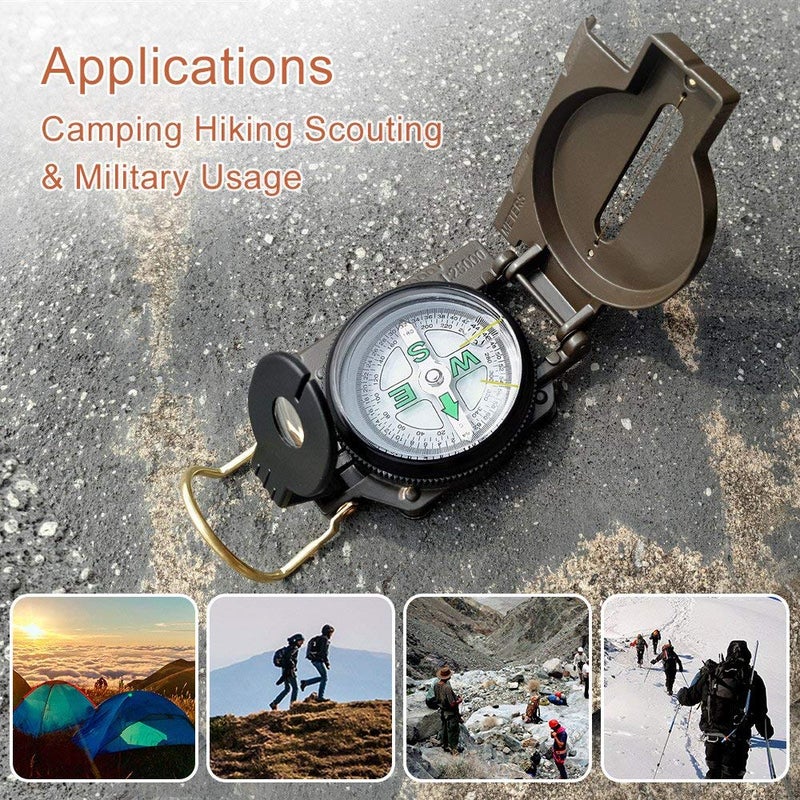 VANVENE Multifunctional Military Compass, Amy Green, Waterproof and Shakeproof, Compass for Outdoor, Camping, Hiking, Military Usage, Gifts - Image 5